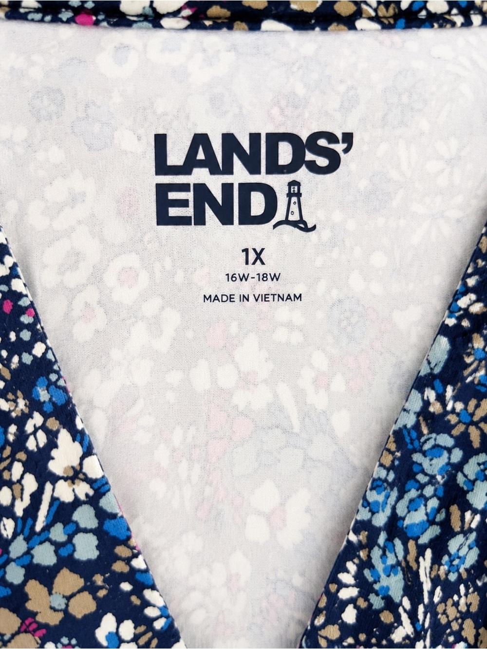 (2) Lands' End Women's Floral Short Sleeve Tops - Size 1X - Picture 8 of 8
